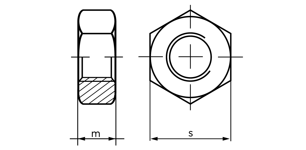 Teknisk tegning af DIN 555